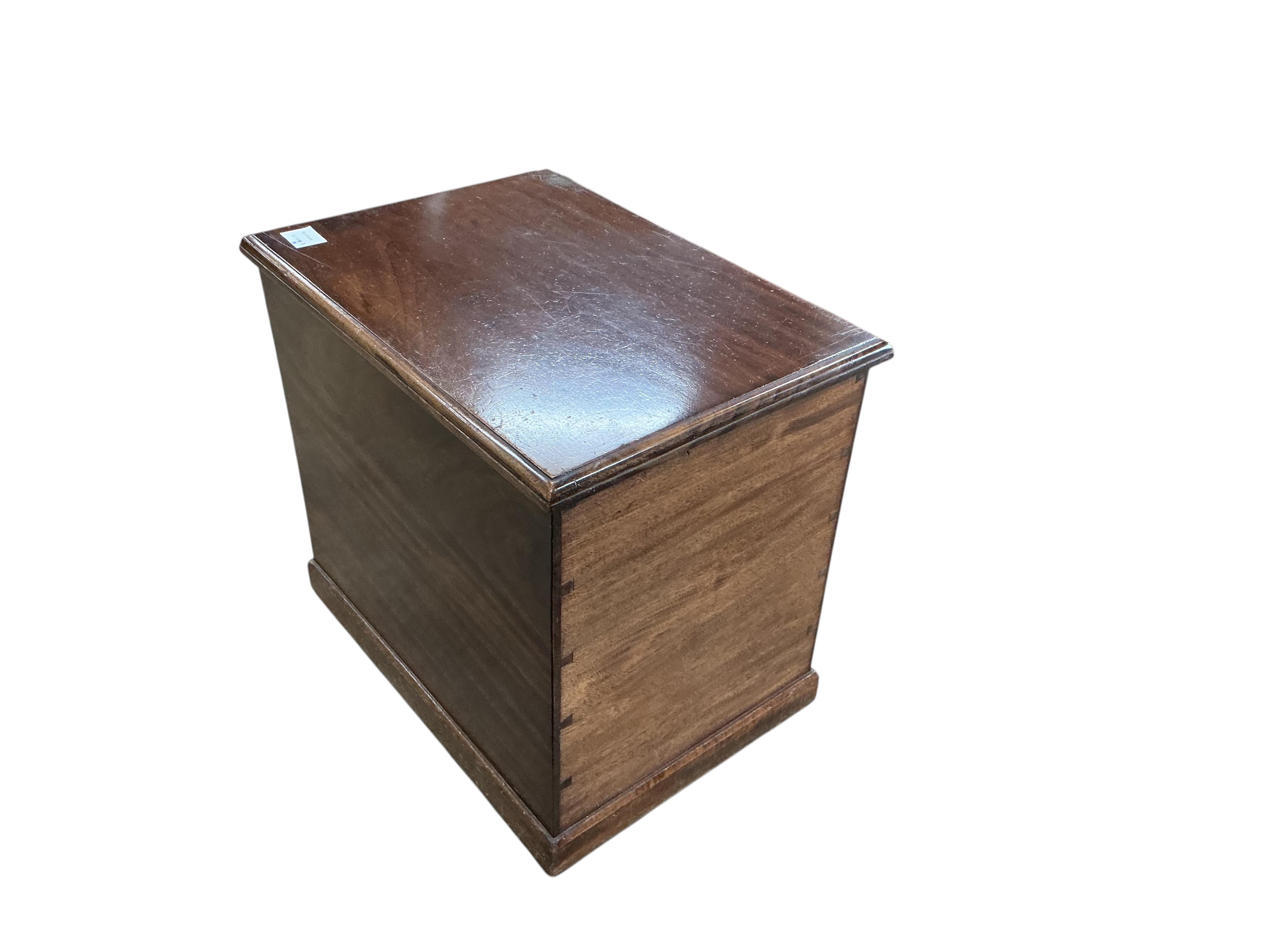 A Victorian rectangular mahogany coal box, width 53cm, depth 37cm, height 48cm